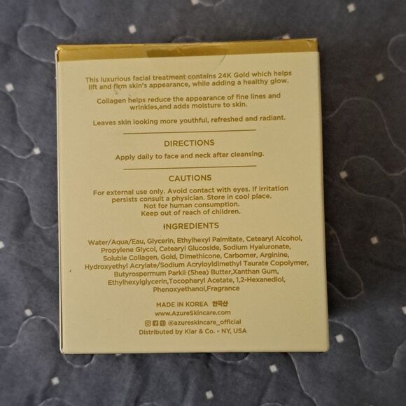 Azure 24K Gold & Collagen firming day cream 1.69 new - Picture 2 of 5